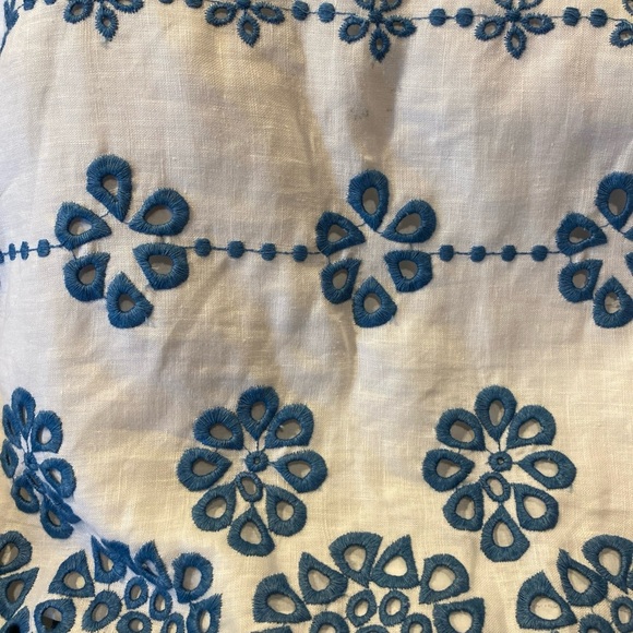 SARTORIA SARACENA MADE IN ITALY Floral Eyelet Linen Women's Shift Dress Medium - Picture 7 of 7